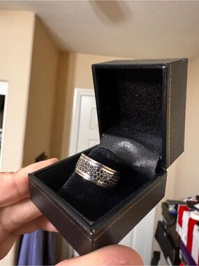 14K black diamond eternity band